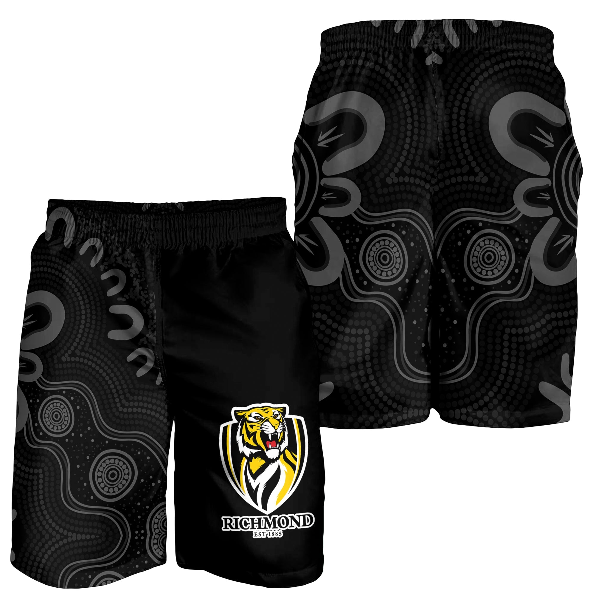 Richmond Football Men Shorts Tigers 1885 Indigenous Basic Style - Vibe Hoodie Shop