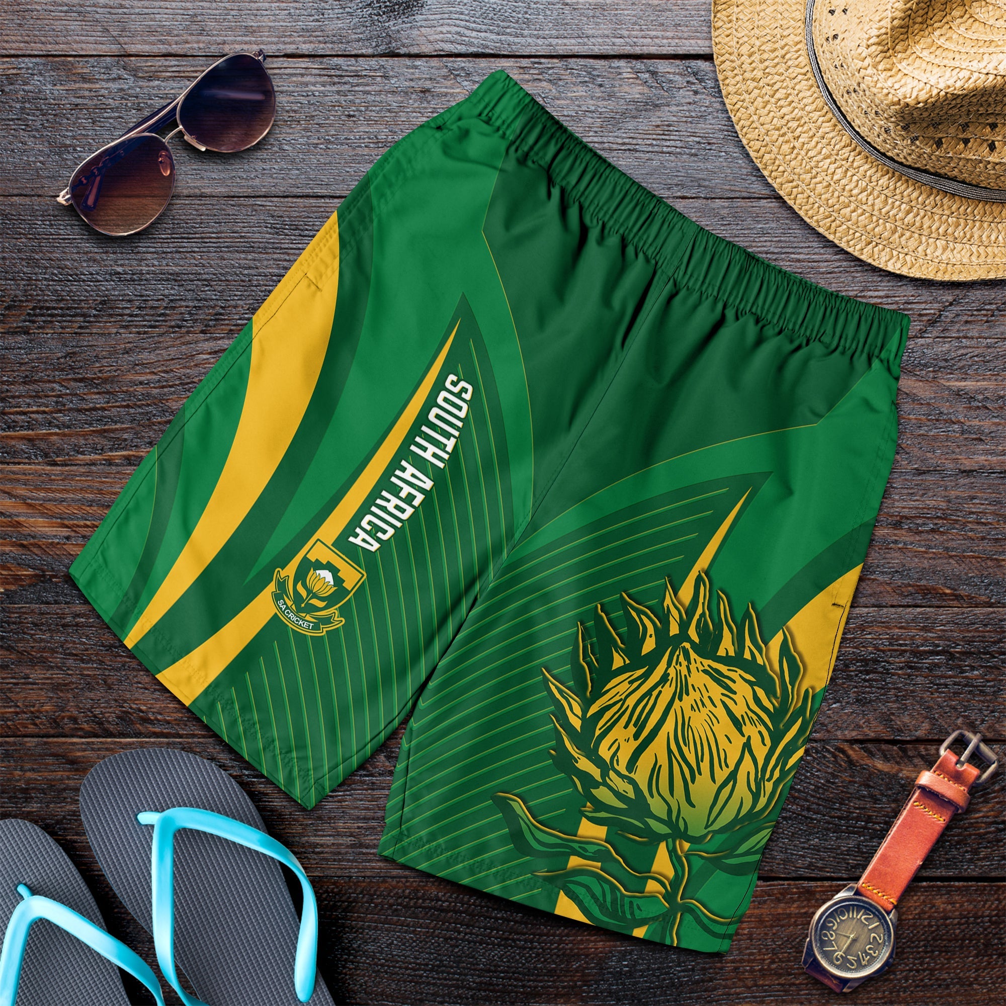 South Africa Cricket Men Shorts Proteas Champion - Vibe Hoodie Shop