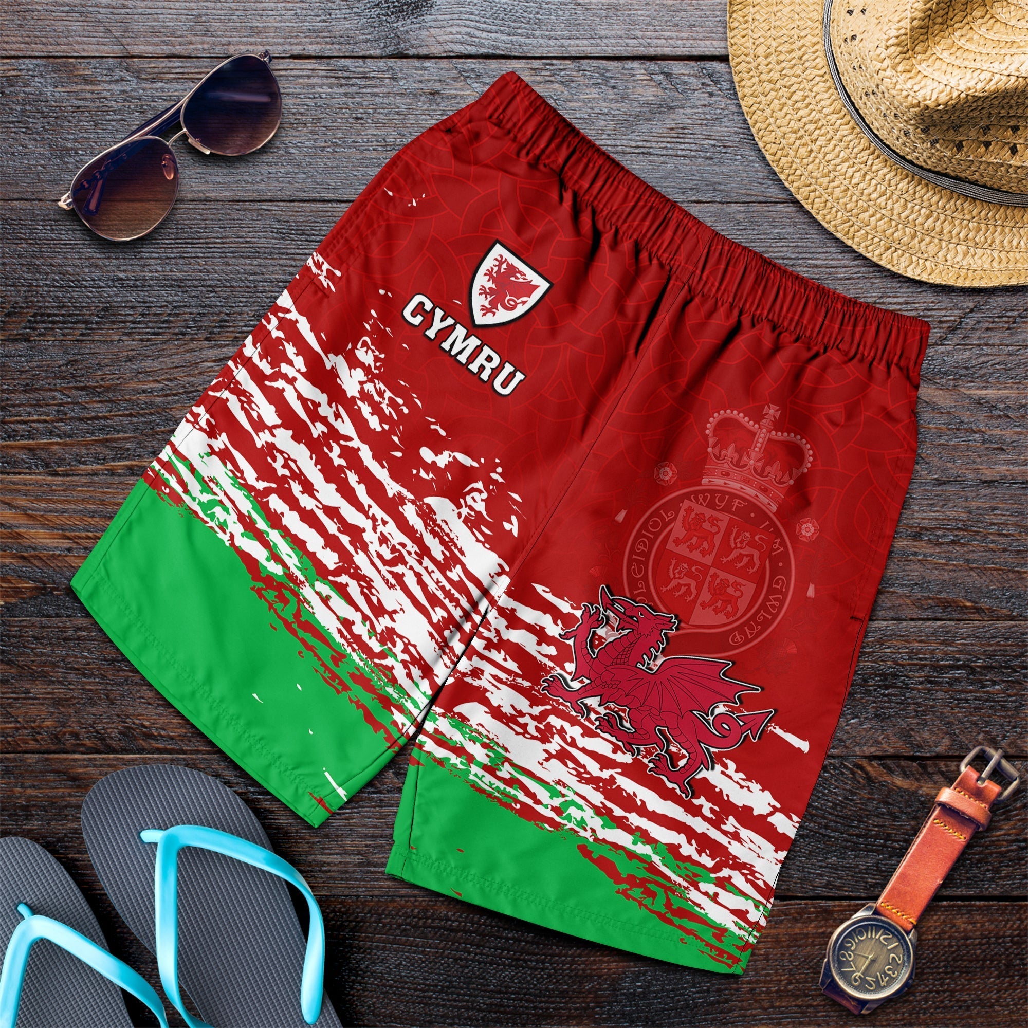 Wales Football 2022 Men Shorts Come On CYMRU The Red Wall - Vibe Hoodie Shop