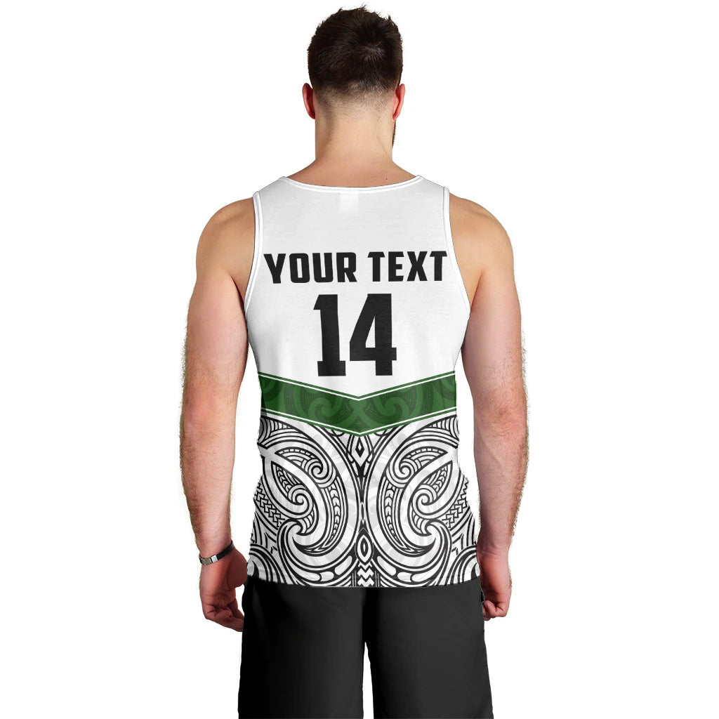 (Custom Text And Number) New Zealand Silver Fern Rugby Men Tank Top Maori Pacific - Vibe Hoodie Shop