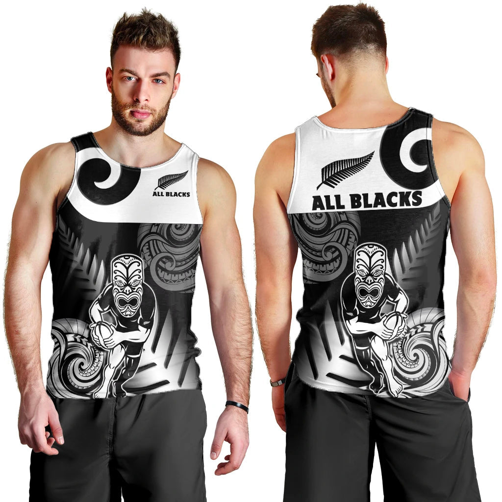 New Zealand Silver Fern Rugby Men Tank Top All Black Maori Koru - Vibe Hoodie Shop