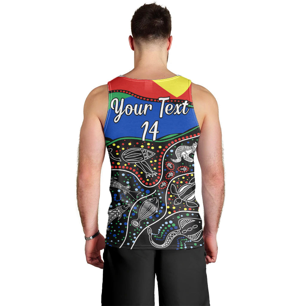 (Custom Text and Number) NAIDOC Week Men Tank Top National Aborigines And Torres Strait Islander Animals Aboriginal Art - Vibe Hoodie Shop