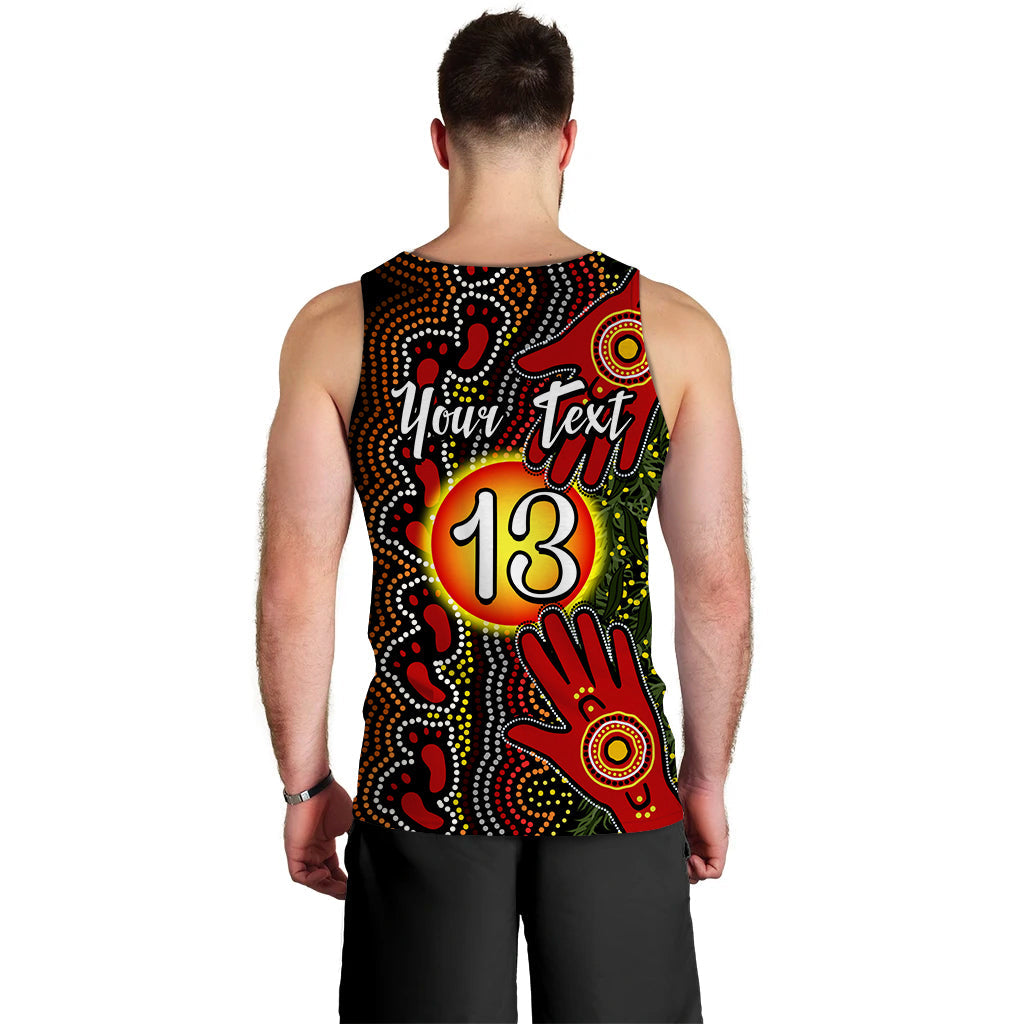 (Custom Text and Number) Aboriginal Dot Painting Men Tank Top Go To Touch The Sun - Vibe Hoodie Shop