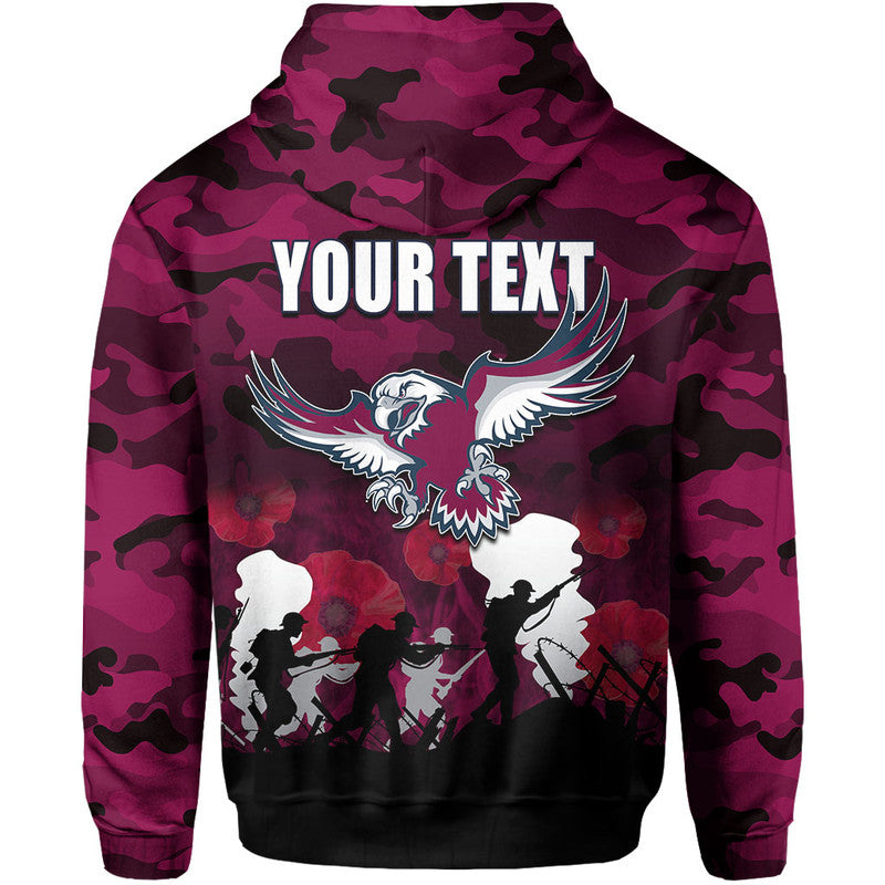 (Custom Personalised) NRL Anzac Day Hoodie Sea Eagles Army Style LT6 - Vibe Hoodie Shop