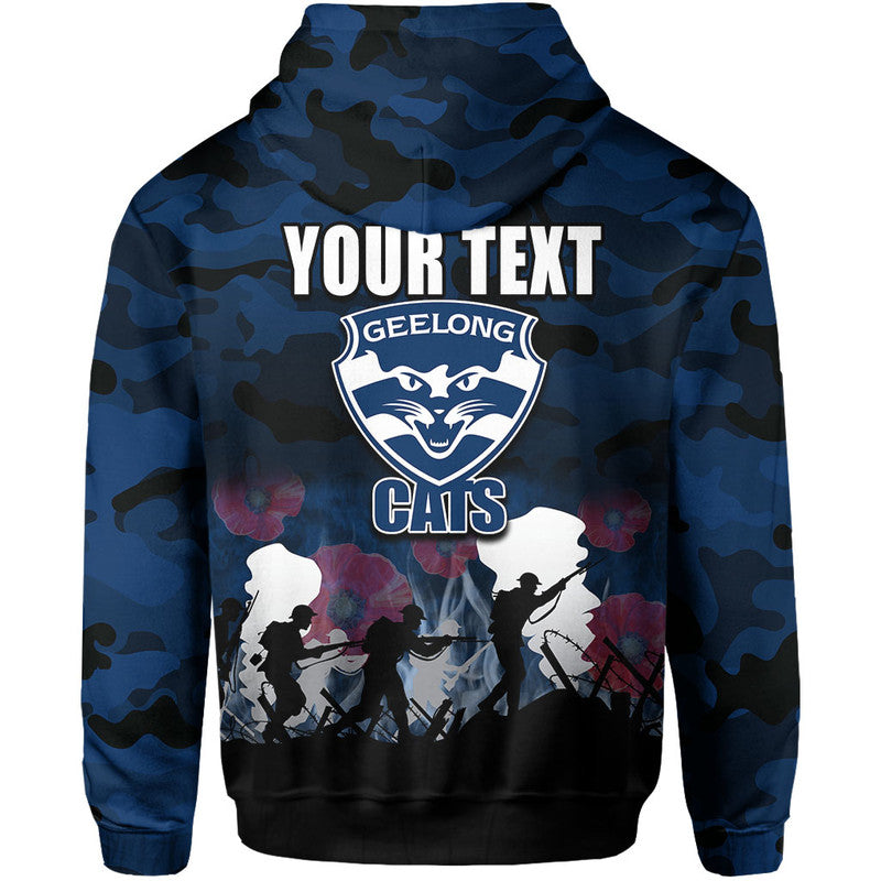 (Custom Personalised) AFL Anzac Day Hoodie Cats Army Style LT6 - Vibe Hoodie Shop
