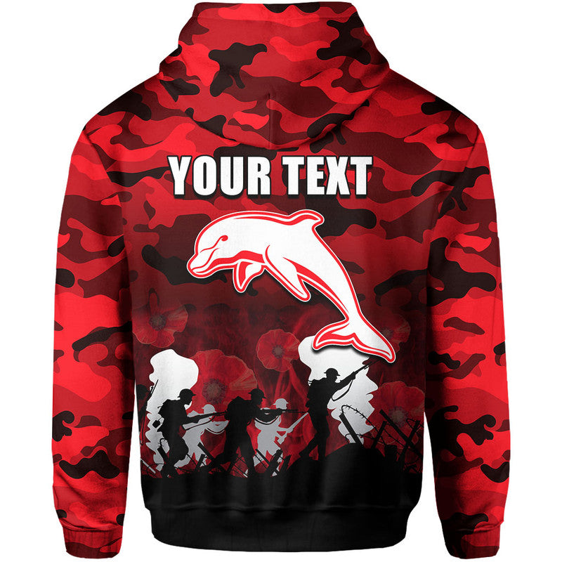 (Custom Personalised) NRL Anzac Day Hoodie Dolphins Army Style LT6 - Vibe Hoodie Shop