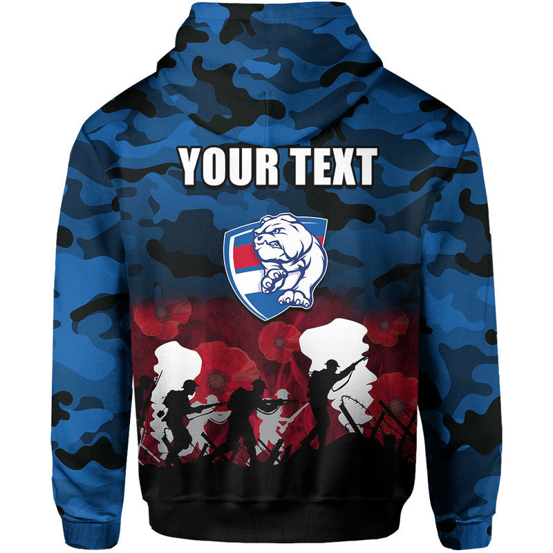 (Custom Personalised) AFL Anzac Day Hoodie Bulldogs Army Style LT6 - Vibe Hoodie Shop