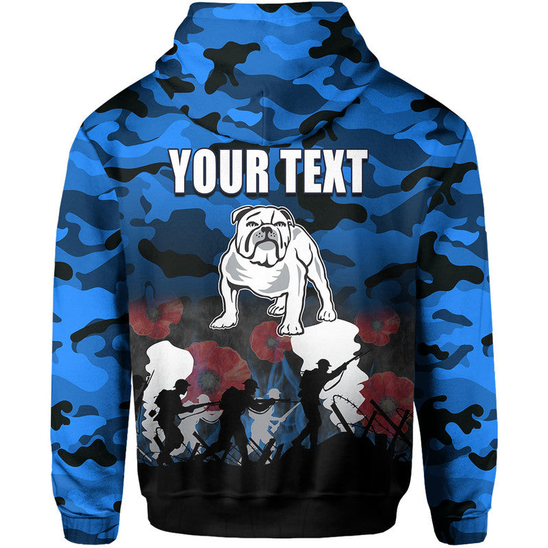 (Custom Personalised) NRL Anzac Day Hoodie Bulldogs Army Style LT6 - Vibe Hoodie Shop