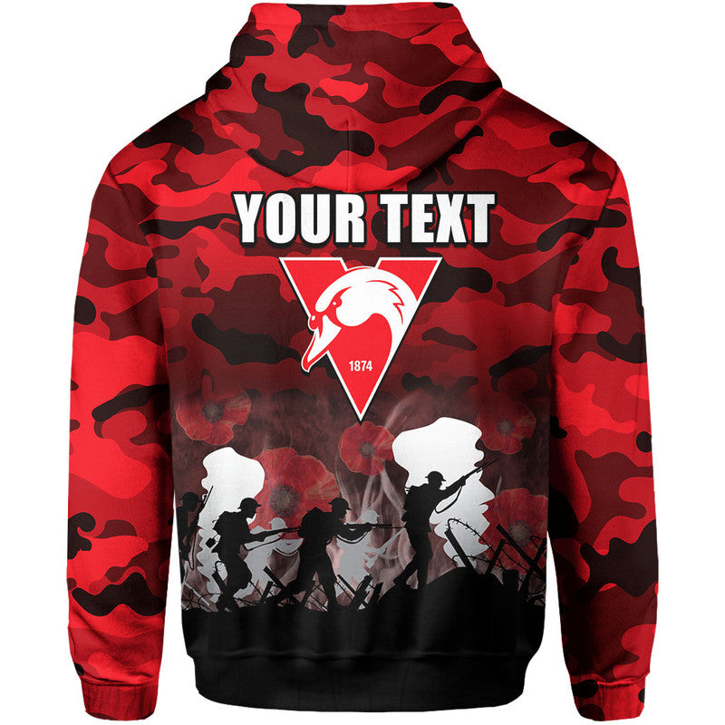 (Custom Personalised) AFL Anzac Day Hoodie Swans Army Style LT6 - Vibe Hoodie Shop