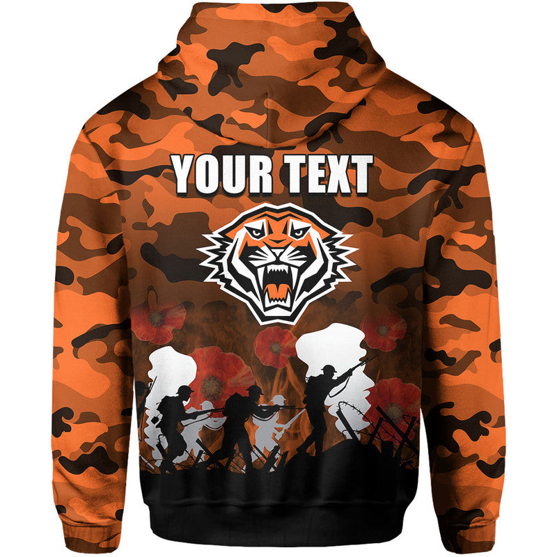 (Custom Personalised) NRL Anzac Day Hoodie Tigers Army Style LT6 - Vibe Hoodie Shop