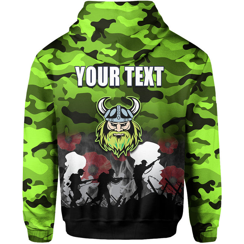 (Custom Personalised) NRL Anzac Day Hoodie Raiders Army Style LT6 - Vibe Hoodie Shop