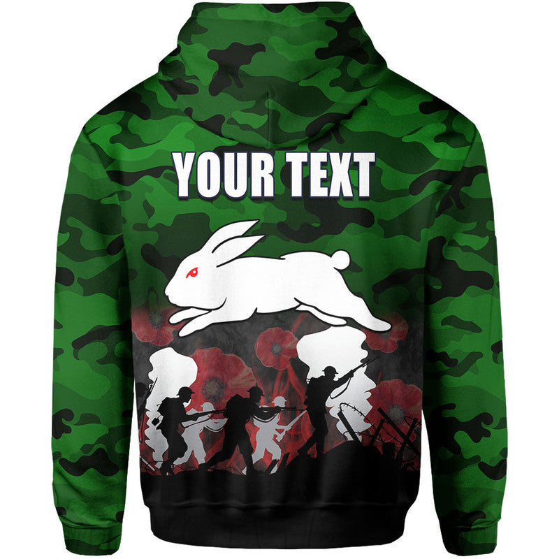 (Custom Personalised) NRL Anzac Day Hoodie Rabbbitohs Army Style LT6 - Vibe Hoodie Shop