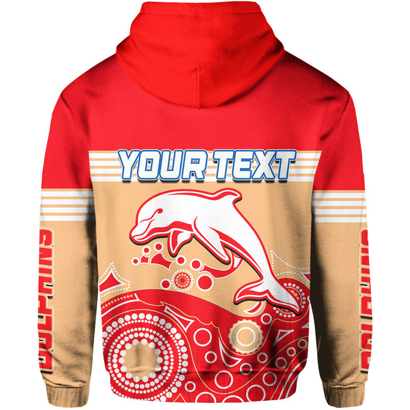 (Custom Personalised) Dolphins Rugby Hoodie Aboriginal Simple LT6 - Vibe Hoodie Shop