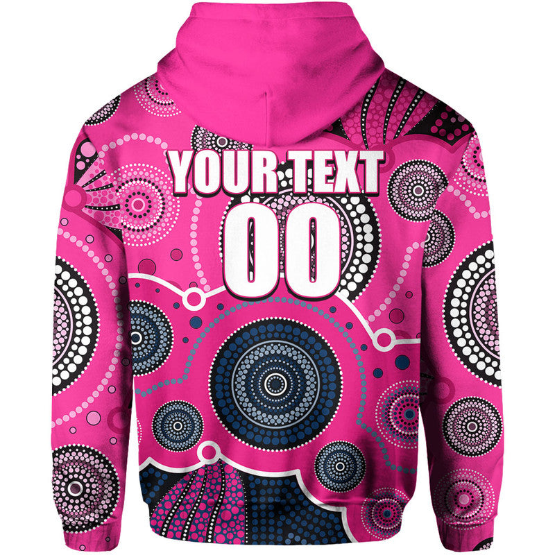 (Custom Personalised And Number) Cowboys Rugby Hoodie Aboriginal Pink Jersey LT6 - Vibe Hoodie Shop