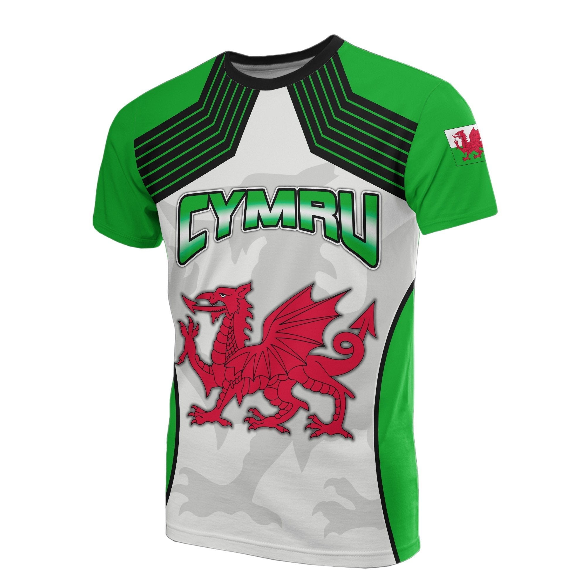 Wales All Over T shirt - Cymru Dragon - Vibe Hoodie Shop