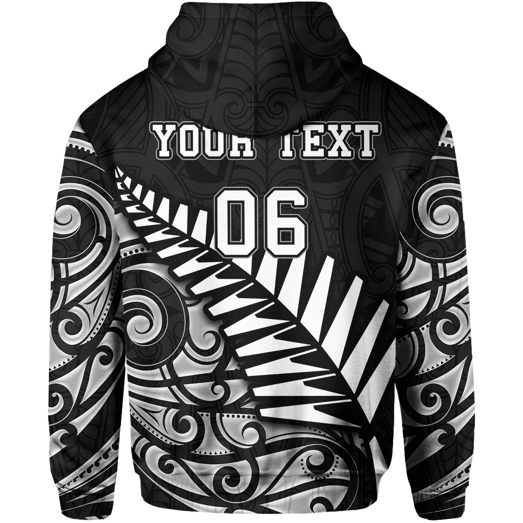 (Custom Personalised And Number) New Zealand National Cricket Team Zip Hoodie Maori Patterns LT6 - Vibe Hoodie Shop