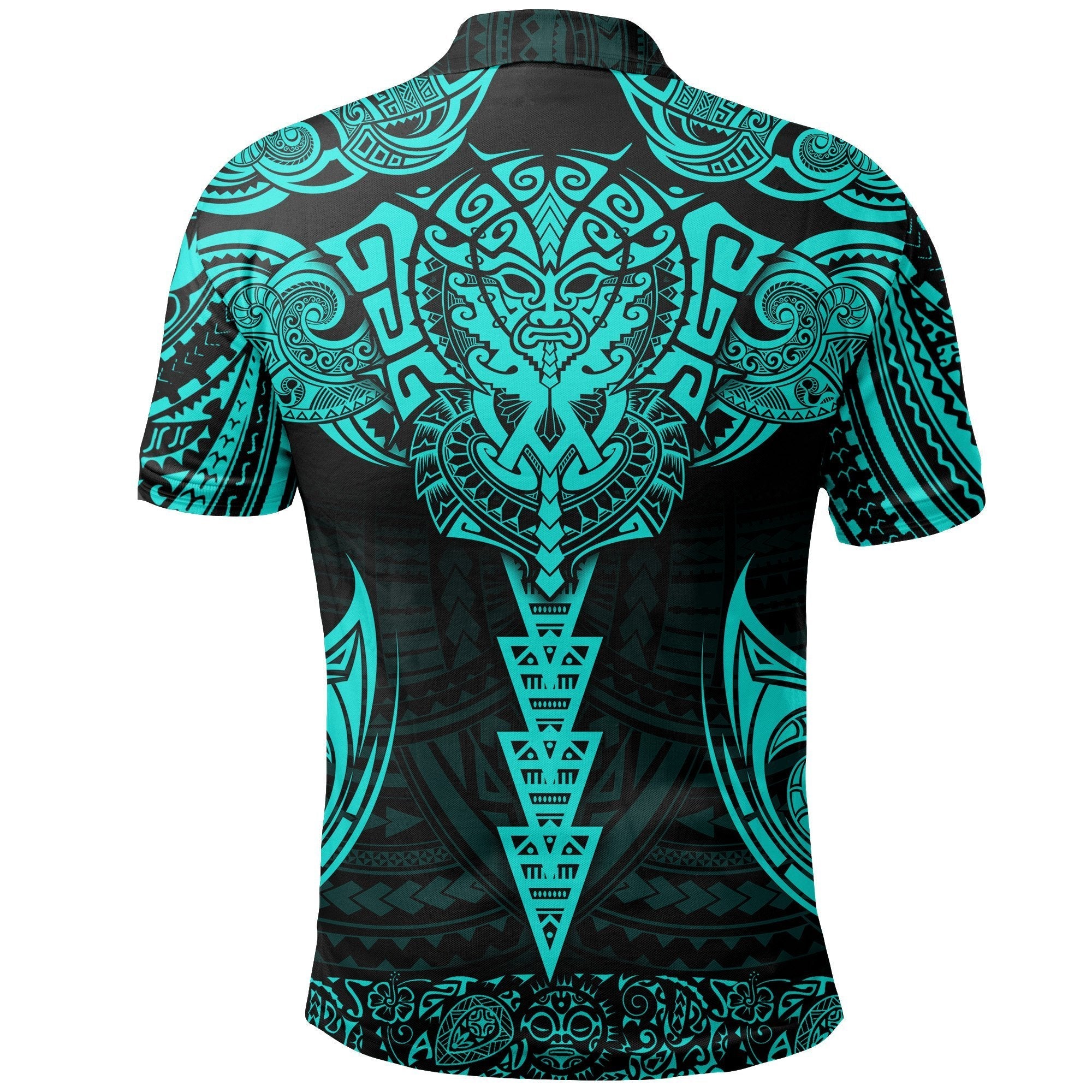 New Zealand Polo Shirt The Mana Maori Turquoise - Vibe Hoodie Shop