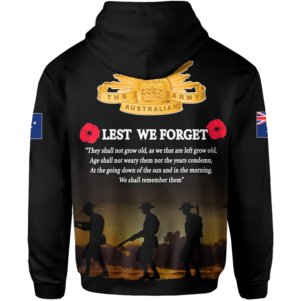 ANZAC Australia Zip Hoodie Lest We Forget LT6 - Vibe Hoodie Shop