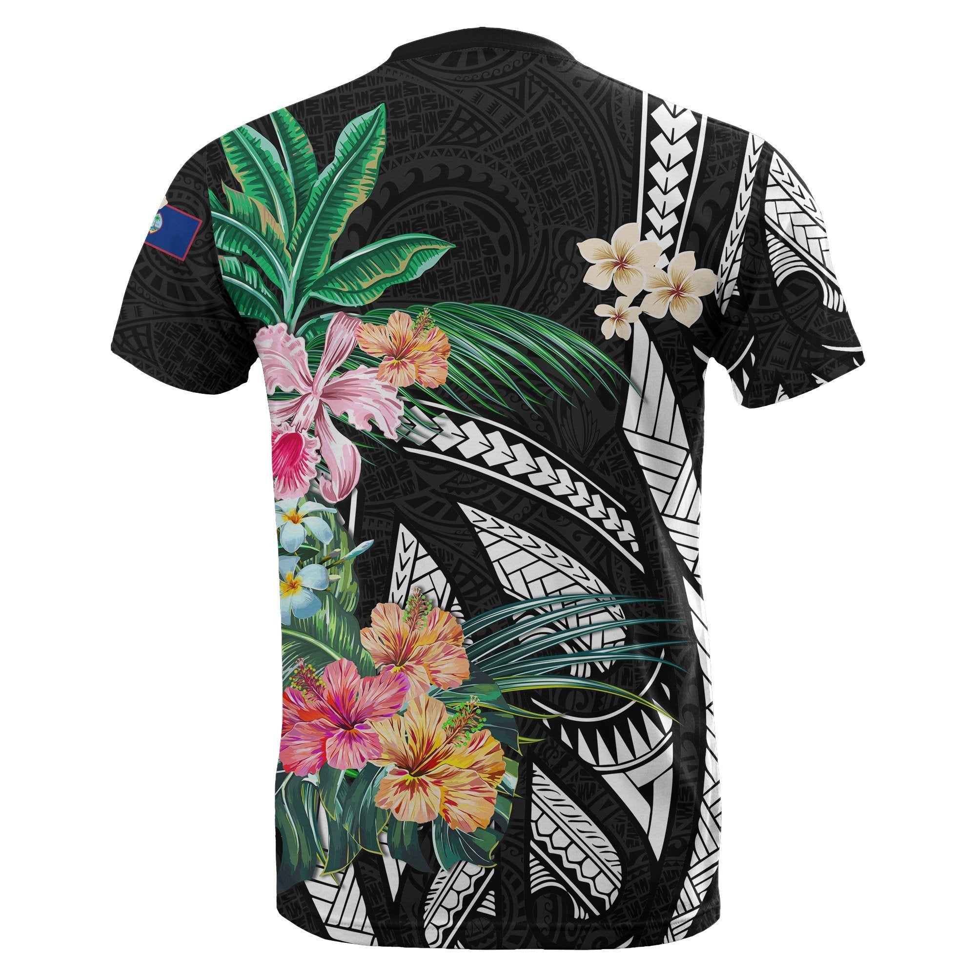 Guam T shirt Coat Of Arms Polynesian With Hibiscus - Vibe Hoodie Shop