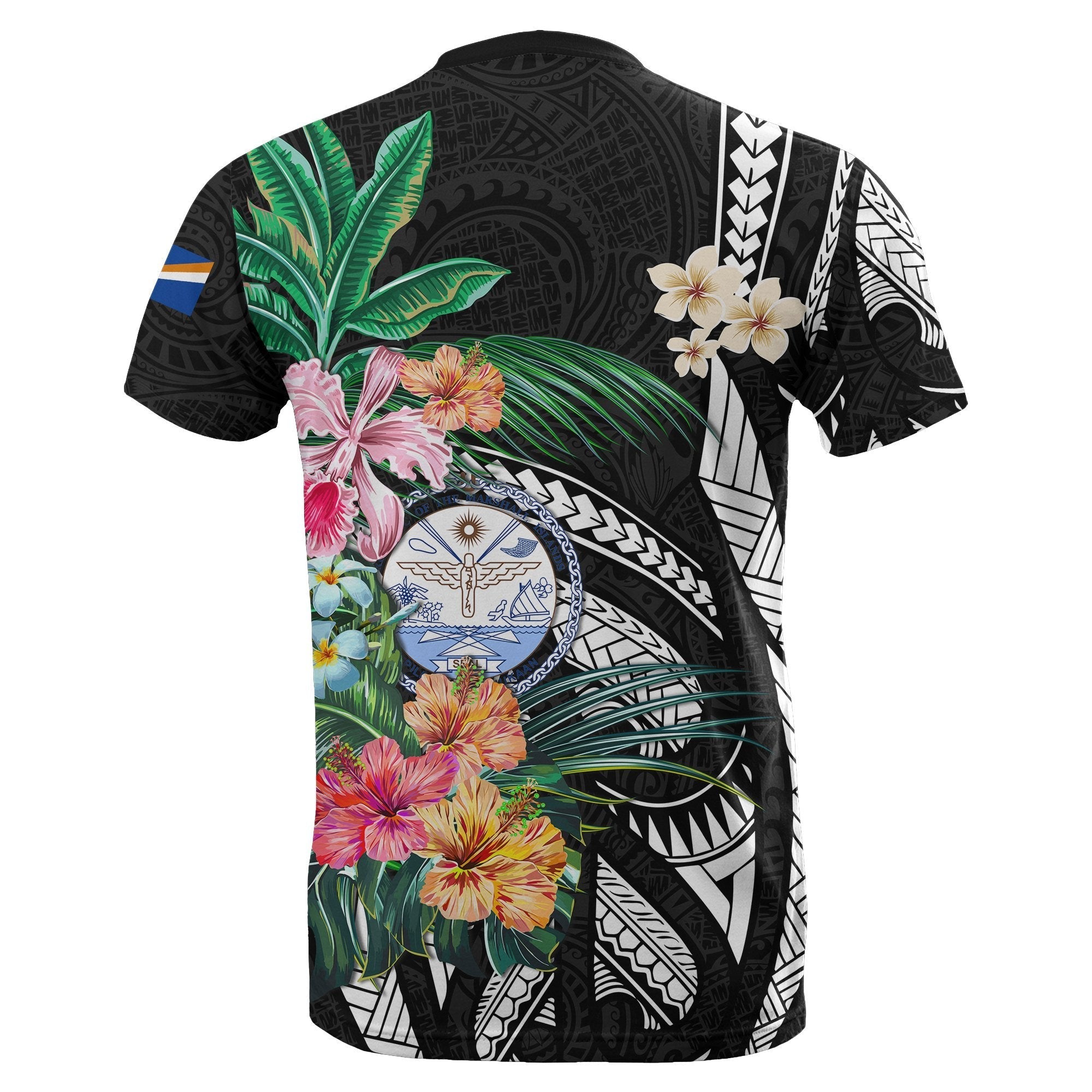 Marshall Islands T shirt Polynesian with Hibiscus - Vibe Hoodie Shop