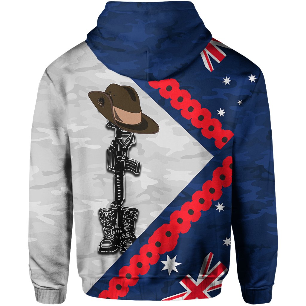 Australia Flag ANZAC Day Hoodie Army - Vibe Hoodie Shop