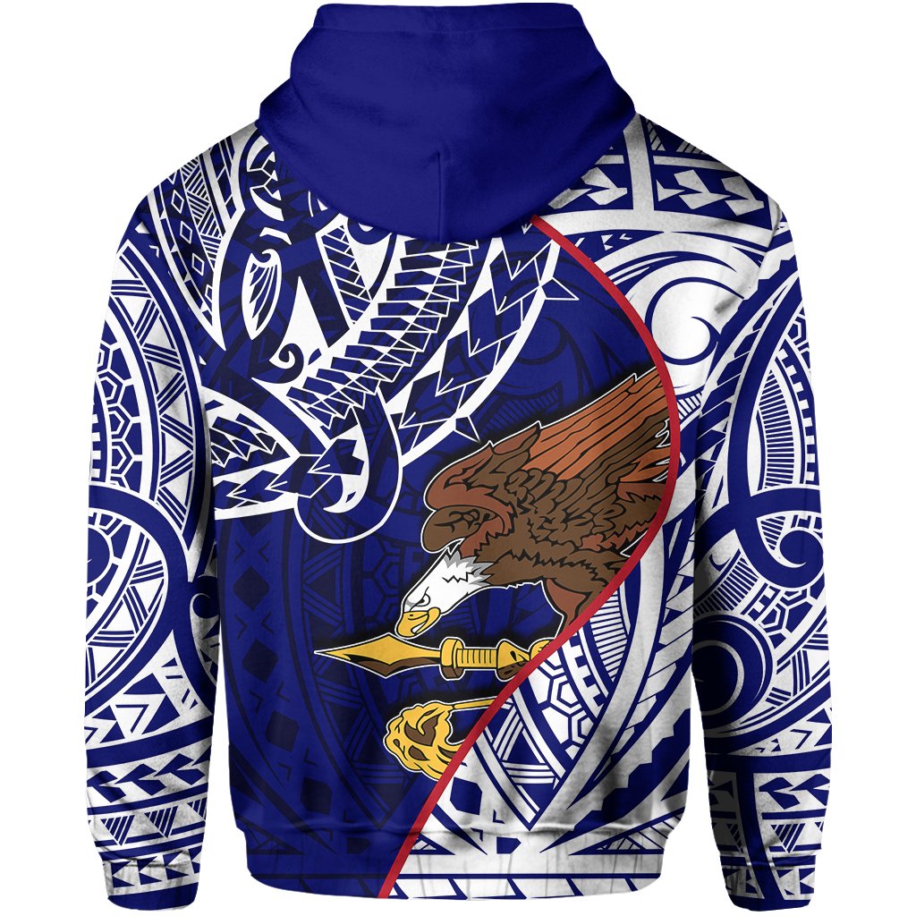 American Samoa Eagles In Heart Zip Hoodie - Vibe Hoodie Shop