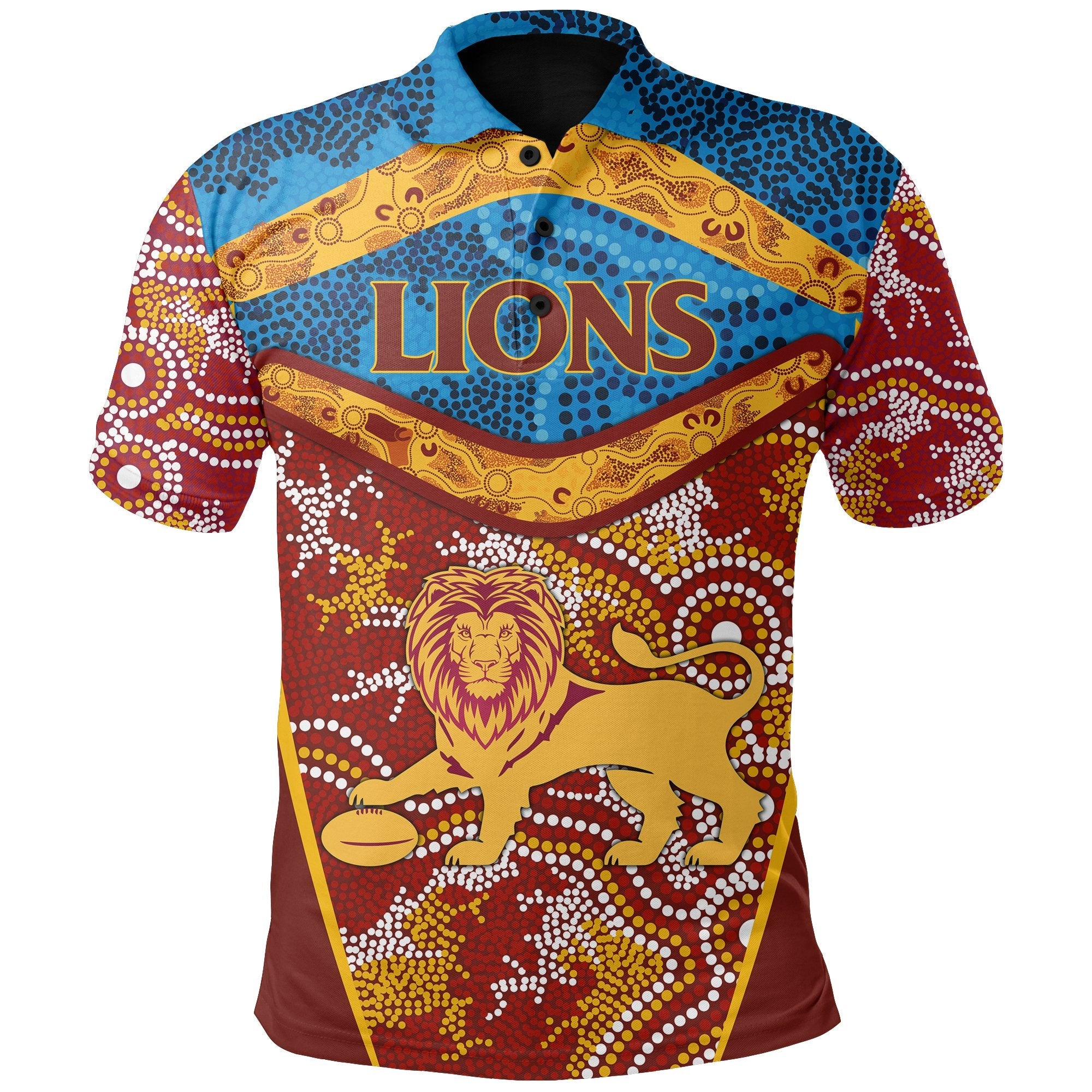 Brisbane Lions Polo Shirt Indigenous - Vibe Hoodie Shop