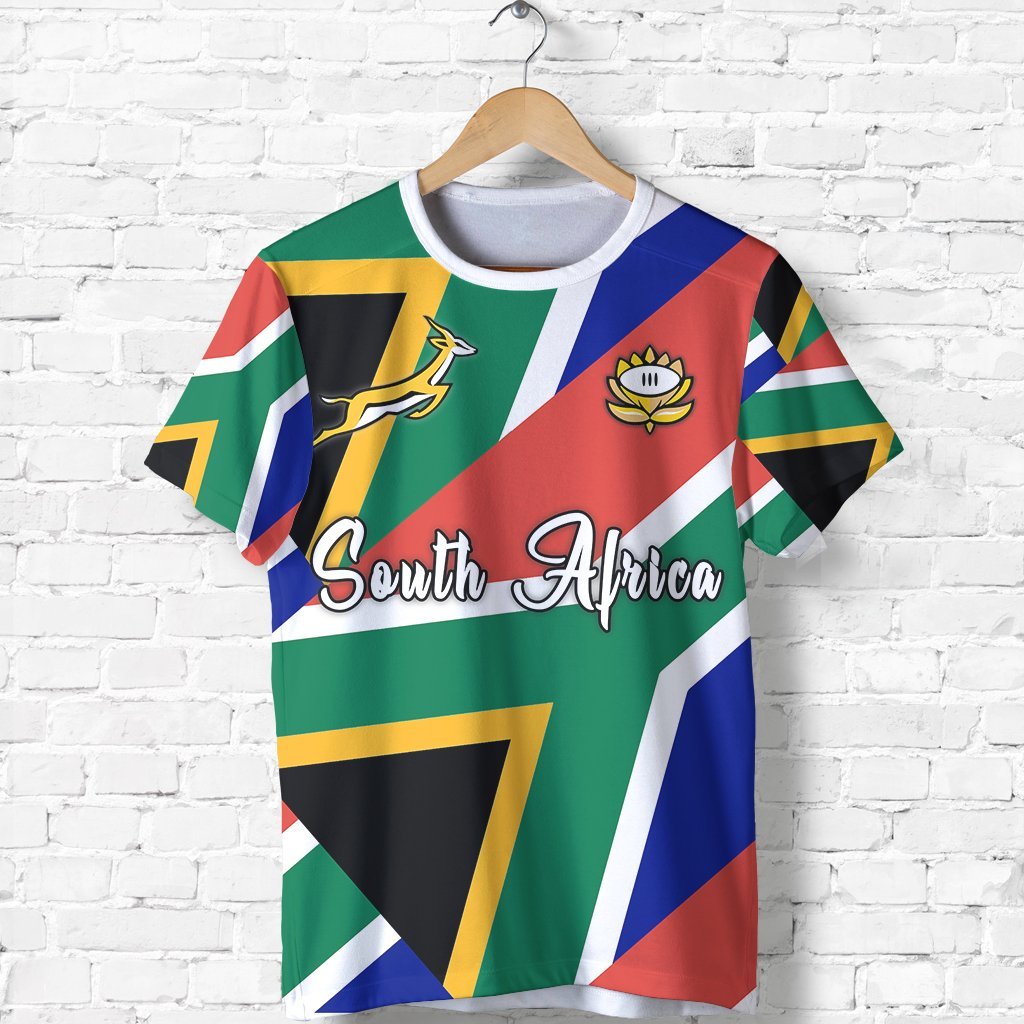 South Africa Springbok T shirts Flag Patch Up Version - Vibe Hoodie Shop