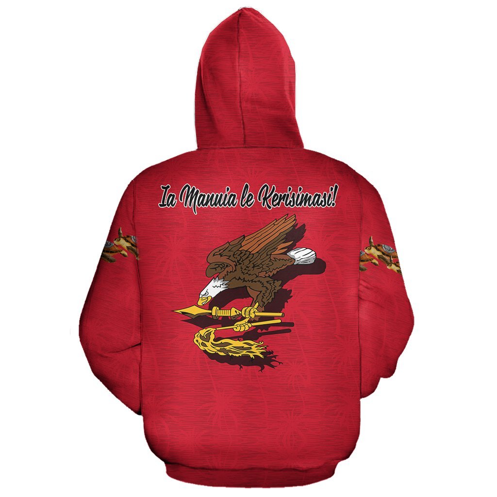 American Samoa Hoodie Pullover Turtle Christmas Red - Vibe Hoodie Shop