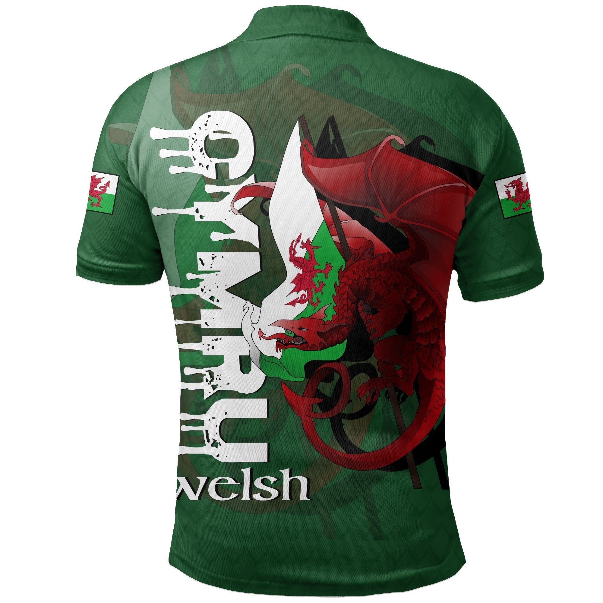Welsh Polo Shirt - Wales Flag - Cymru Dragon - Vibe Hoodie Shop