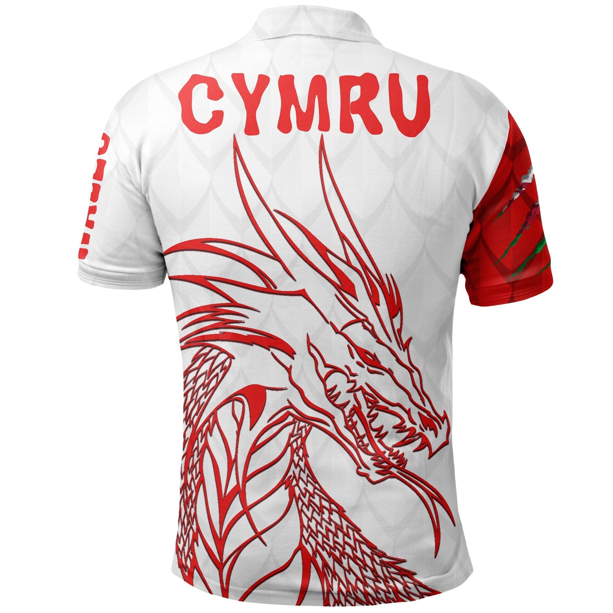 Wales Polo Shirt Cymru Head Dragon - Vibe Hoodie Shop