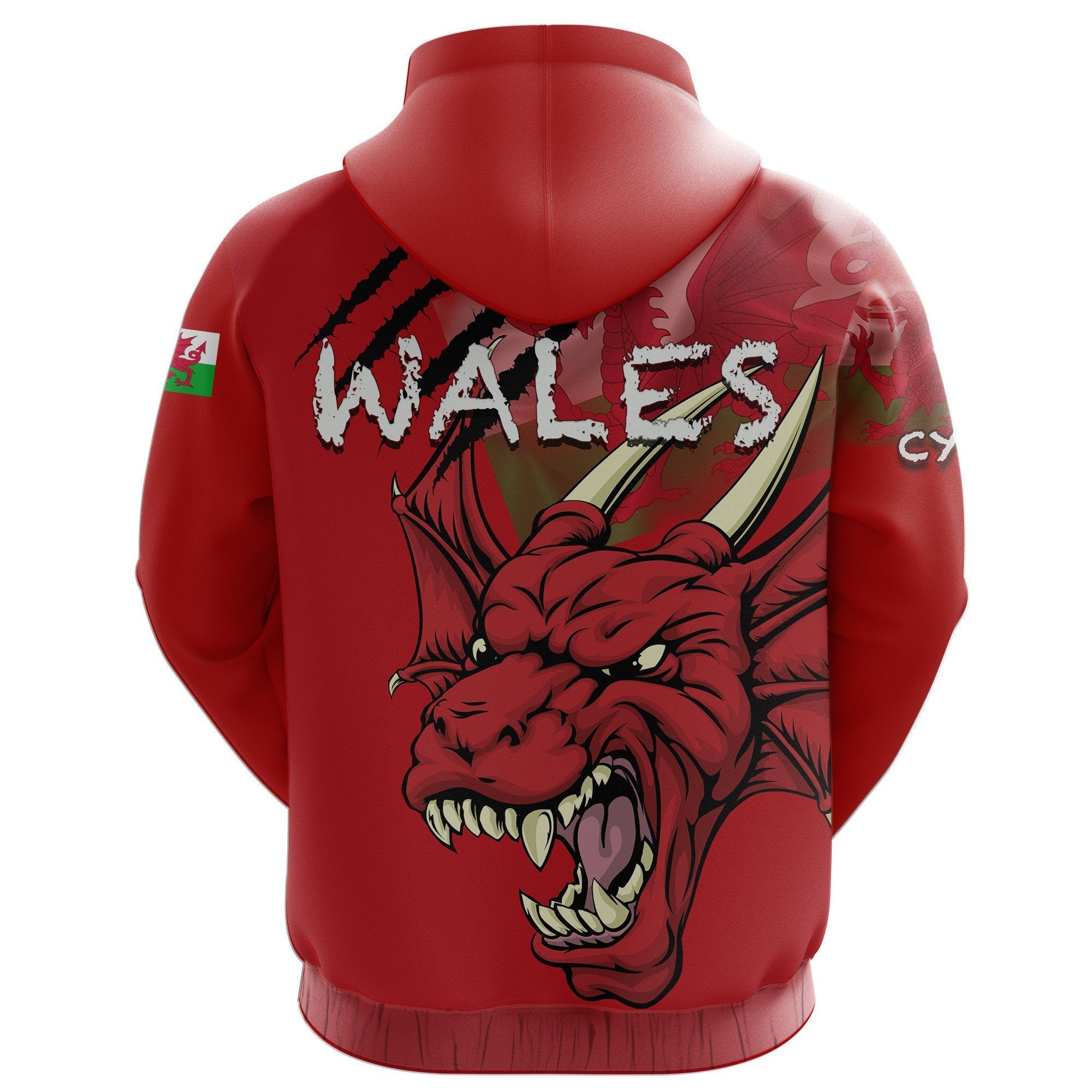 Wales Hoodie Cymru Dragon All Over Hoodie Flag - Vibe Hoodie Shop