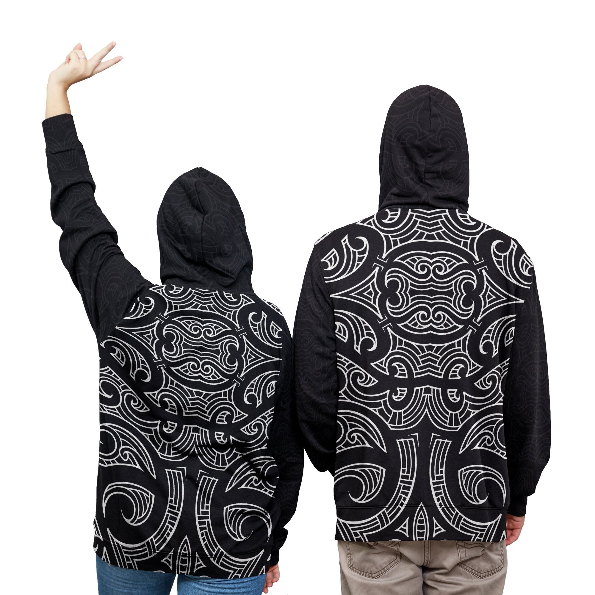 New Zealand - Aotearoa Hoodie Patterns Maori - Aotearoa Map - Vibe Hoodie Shop