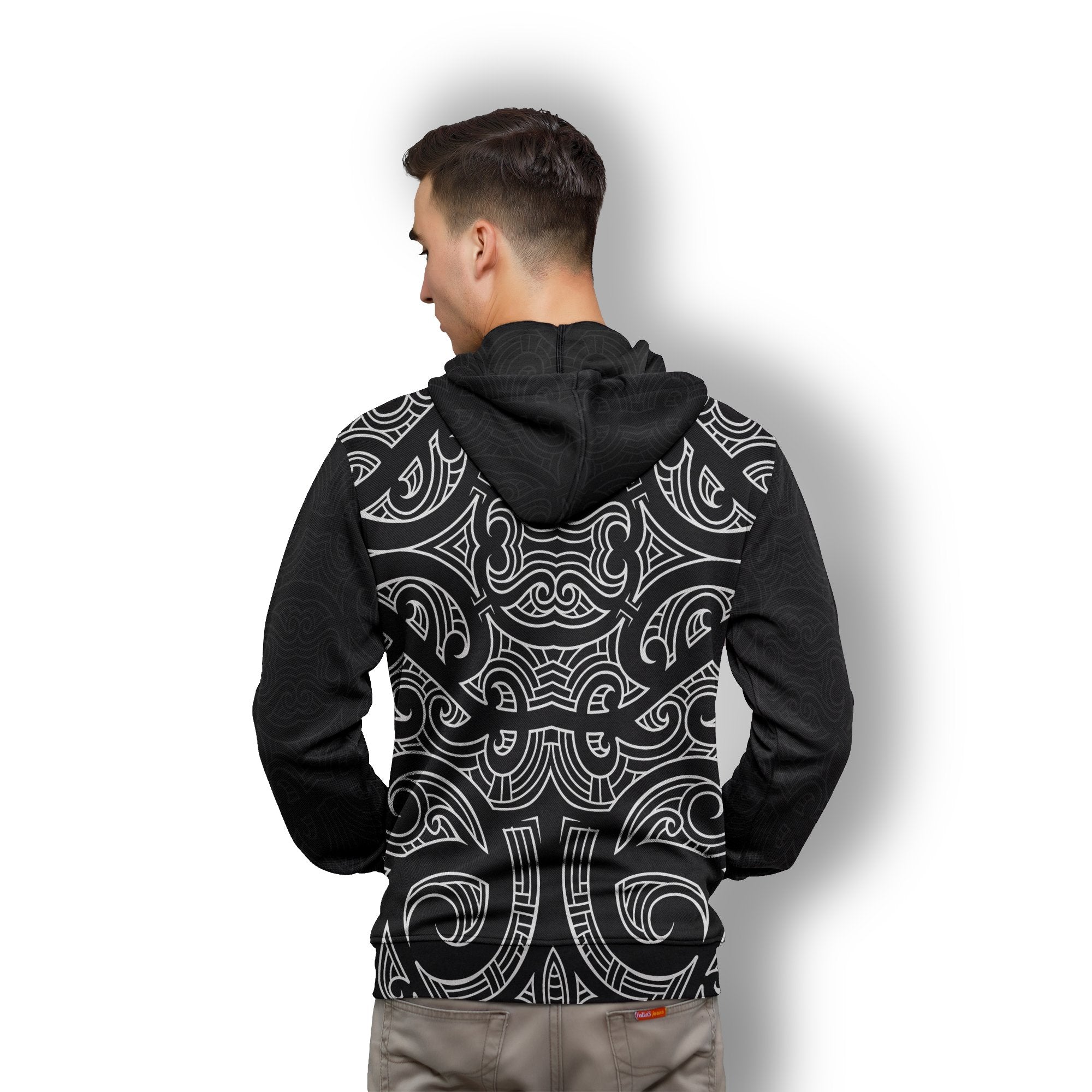 New Zealand - Aotearoa Hoodie Patterns Maori - Aotearoa Map - Vibe Hoodie Shop