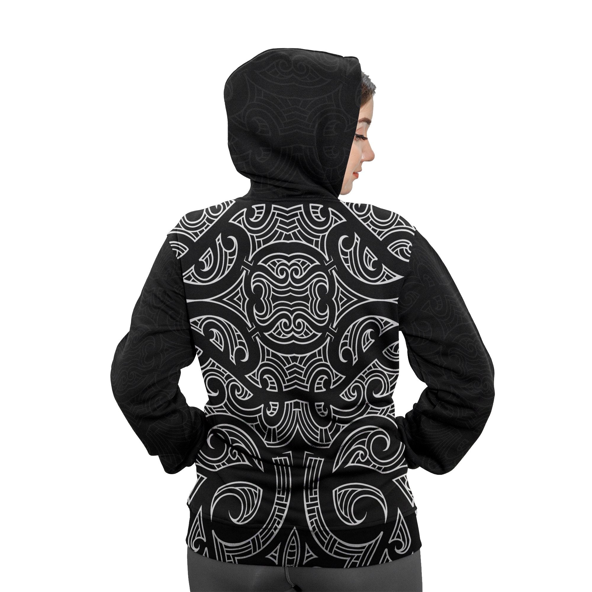 New Zealand - Aotearoa Hoodie Patterns Maori - Aotearoa Map - Vibe Hoodie Shop