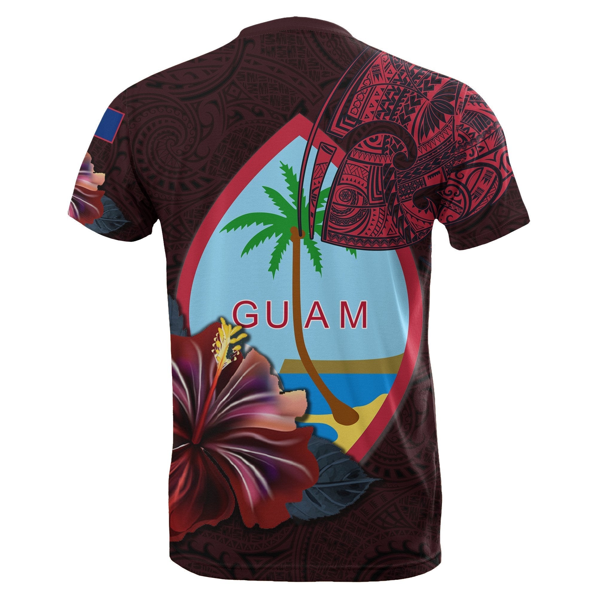 Guam All T shirt - Guam Hibiscus Polynesian - Vibe Hoodie Shop