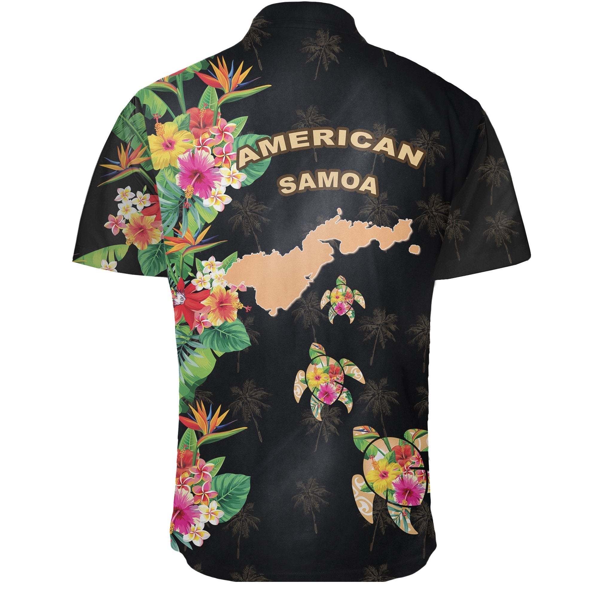 American Samoa Turtle Heliconia Flowers Shirt - Vibe Hoodie Shop