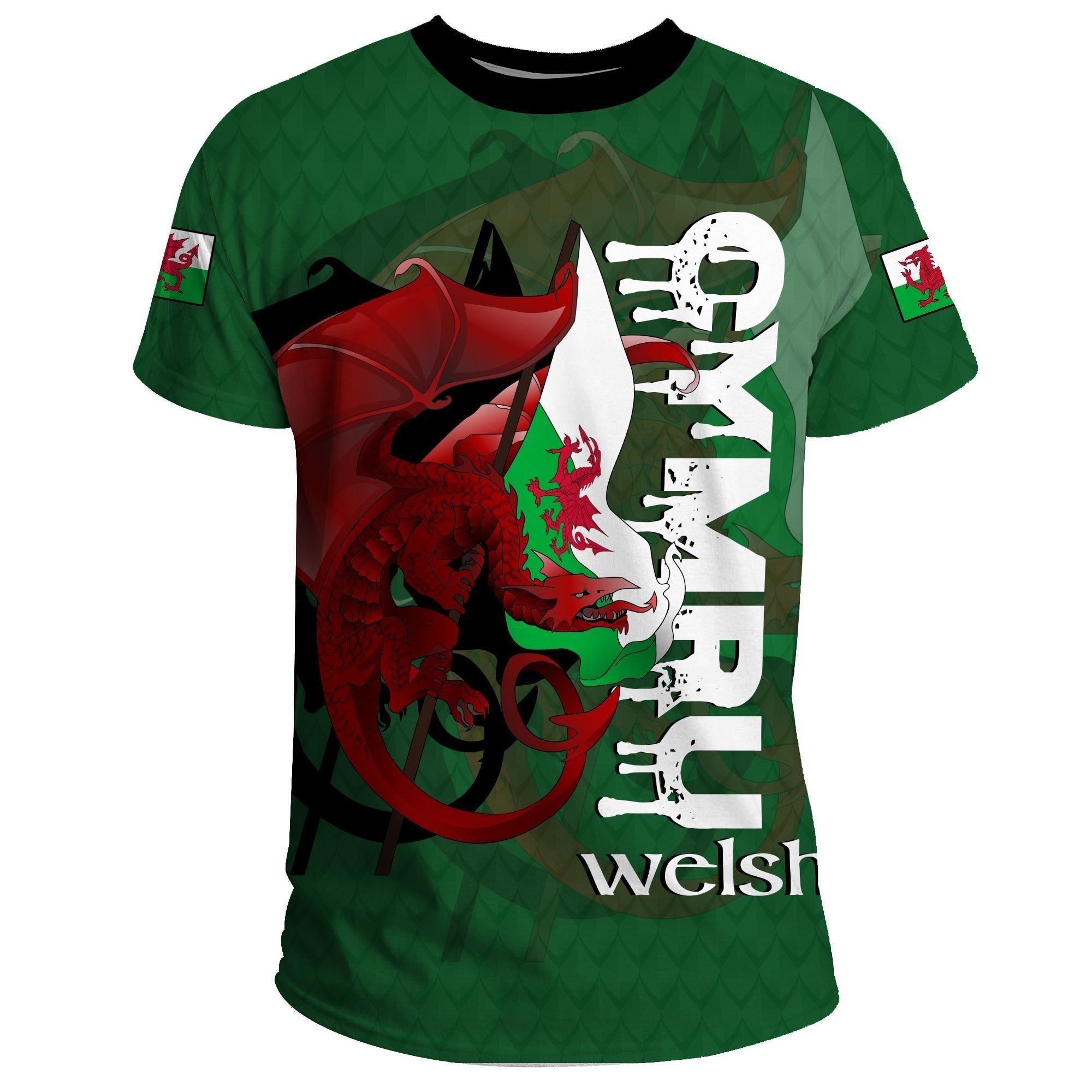 Welsh T shirt - Wales Flag - Cymru Dragon - Vibe Hoodie Shop