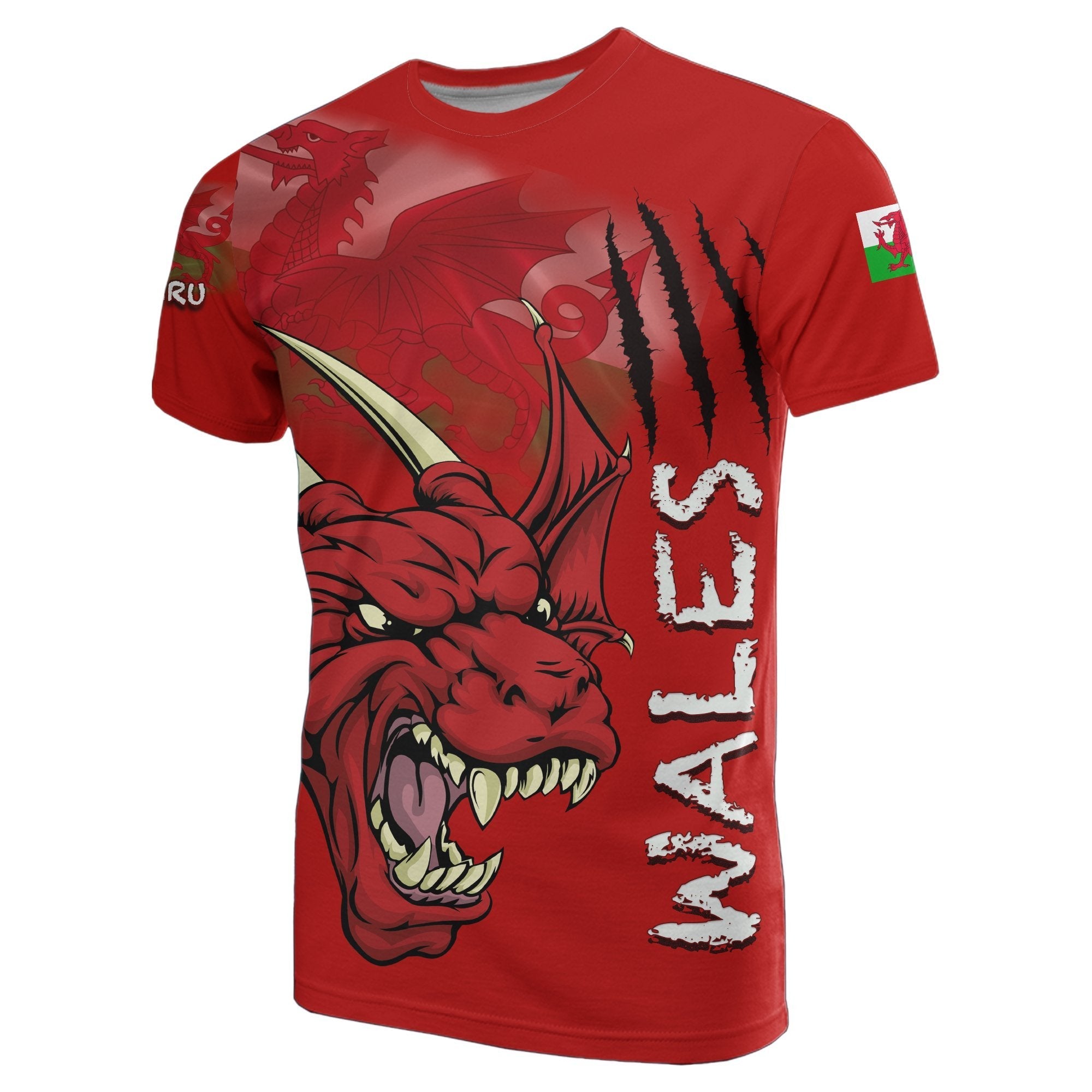 Wales T shirt Cymru Dragon Flag - Vibe Hoodie Shop