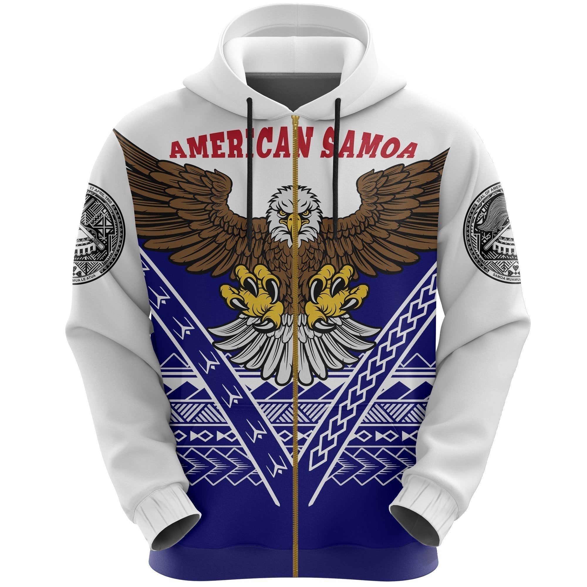 American Samoa Zip - Up Hoodie, Eagle Zipper Hoodie - Vibe Hoodie Shop