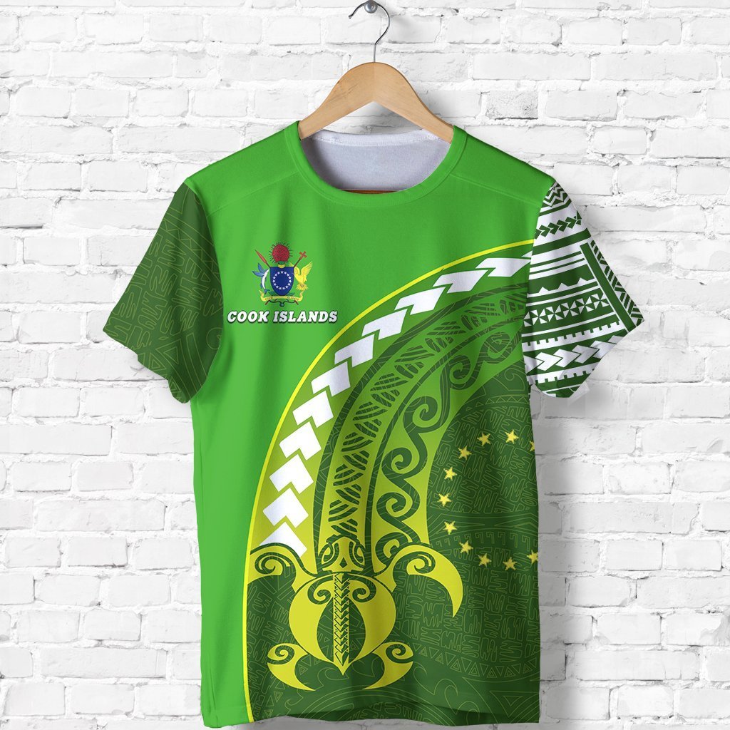 Cook Islands T shirt Turtle Polynesian Shirt Wave Style - Vibe Hoodie Shop