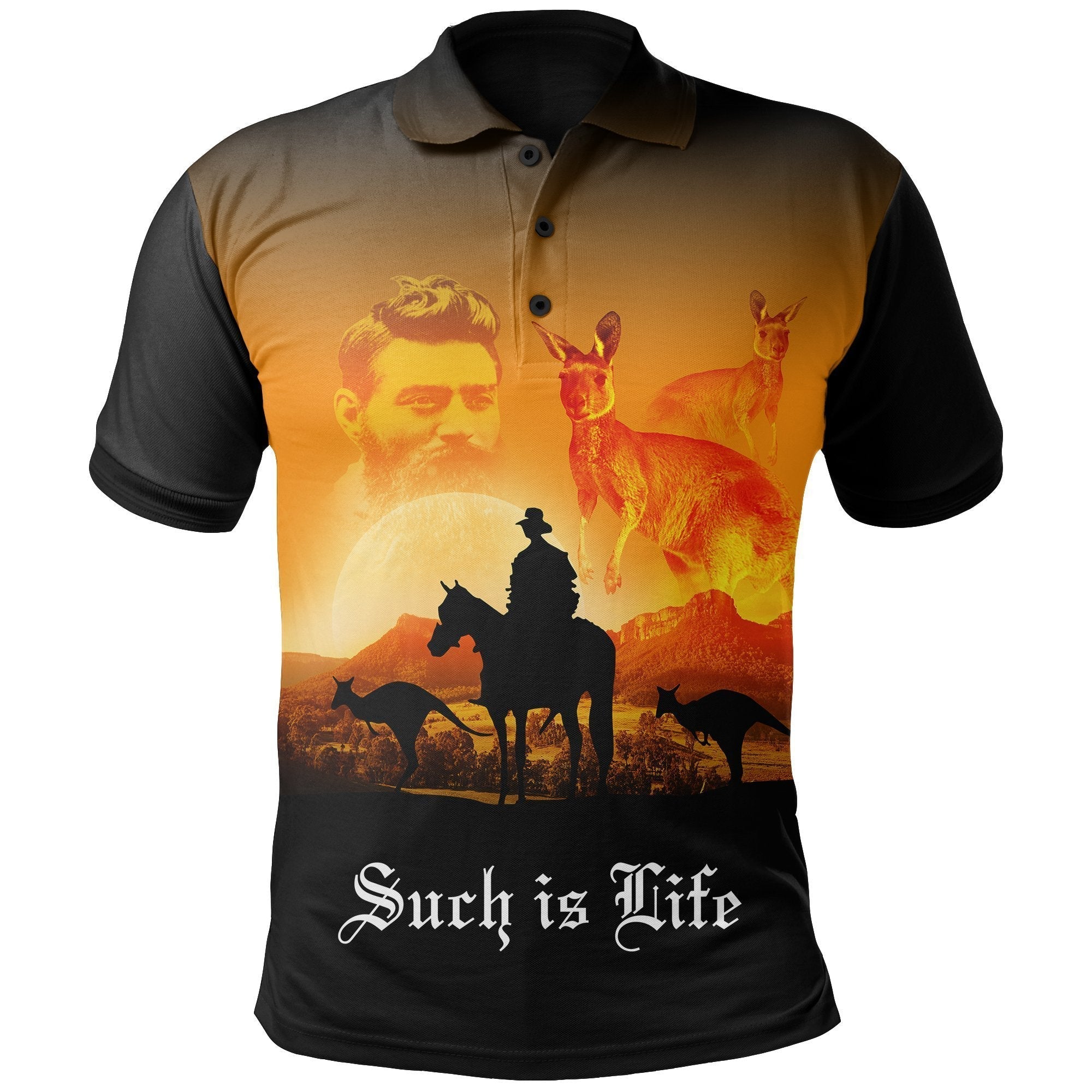 Polo Shirt - ANZAC Shirt Lest We Forget Kangaro Sunset - Unisex - Vibe Hoodie Shop