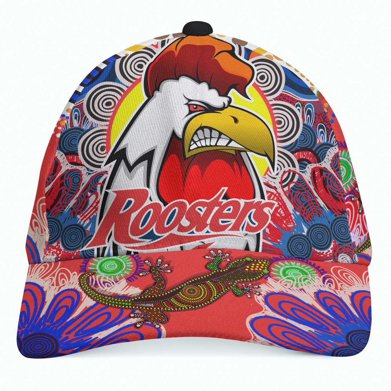 Roosters Indigenous Rugby Custom Cap - Protection Under the Sun RLT13 - Vibe Hoodie Shop