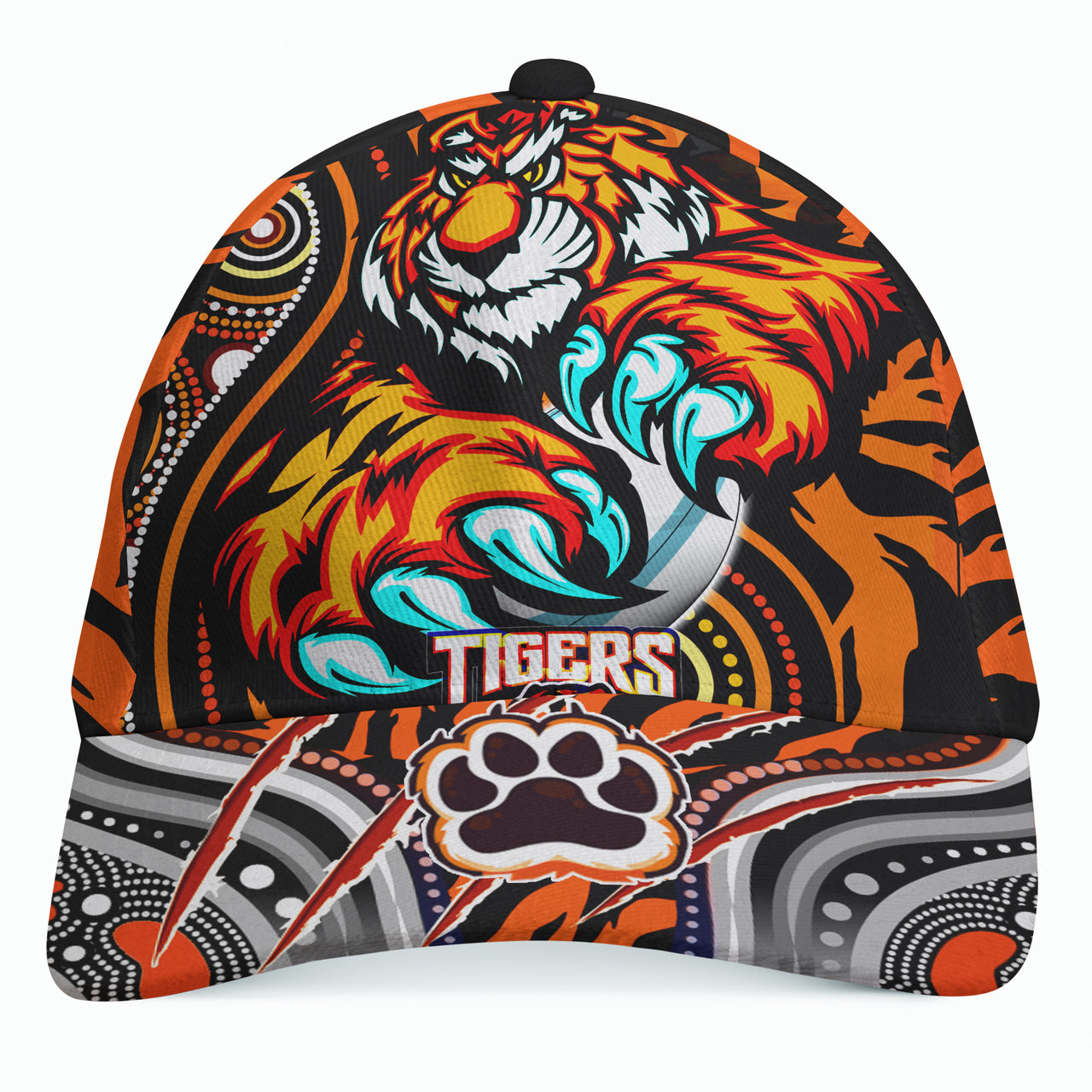 Tigers Rugby Custom Indigenous Cap - This is My Jungle Aboriginal Style RLT13 - Vibe Hoodie Shop