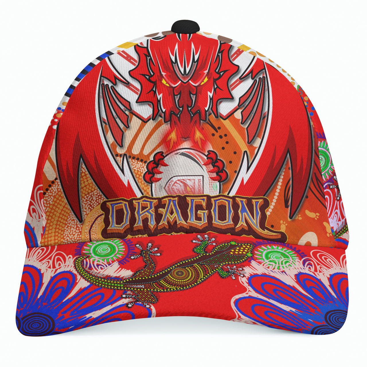 St. George Aboriginal Rugby Cap - Custom Indigenous Super Dragons RLT13 - Vibe Hoodie Shop