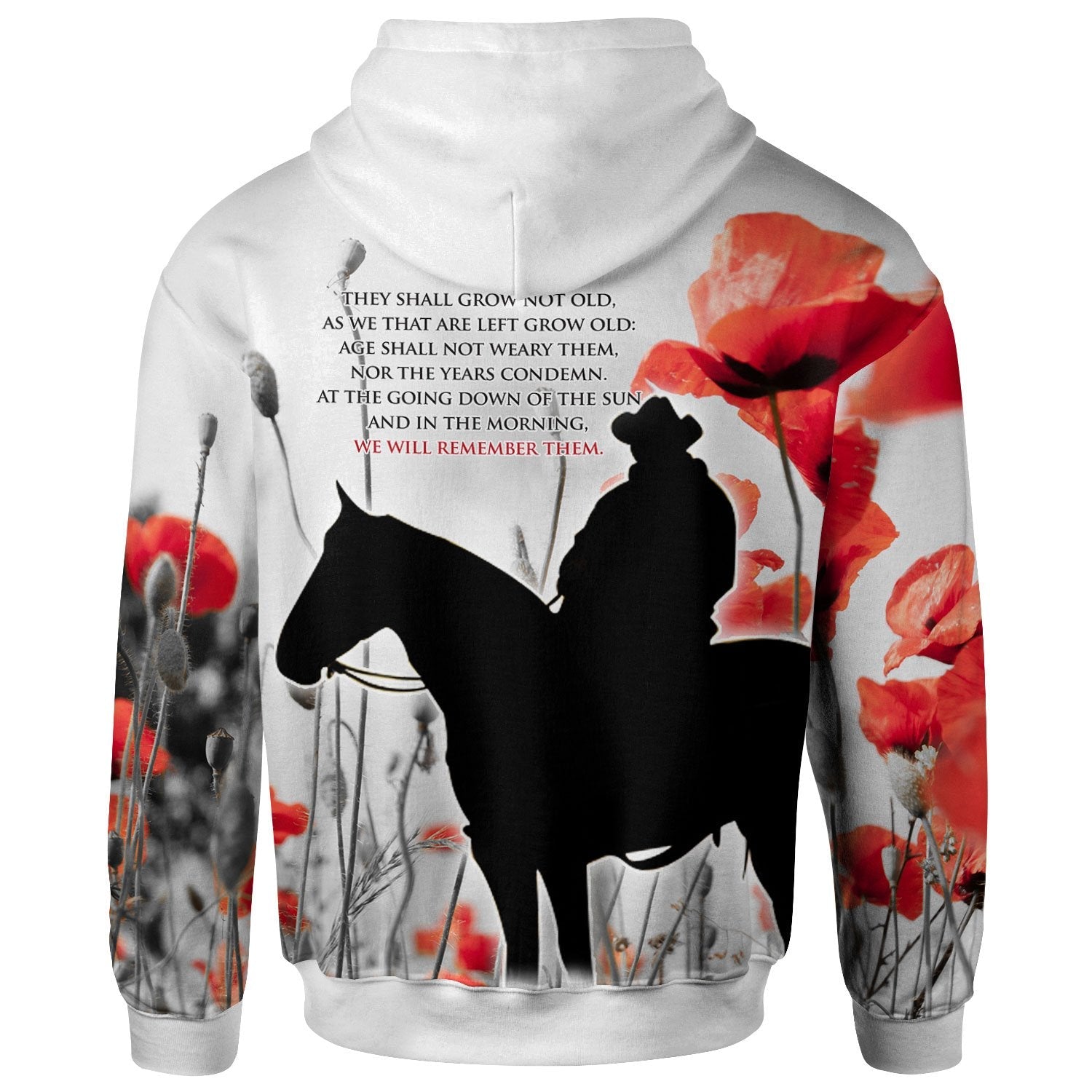 ANZAC Lest We Forget Zip - Up Hoodie - Australian Light Horse - Vibe Hoodie Shop