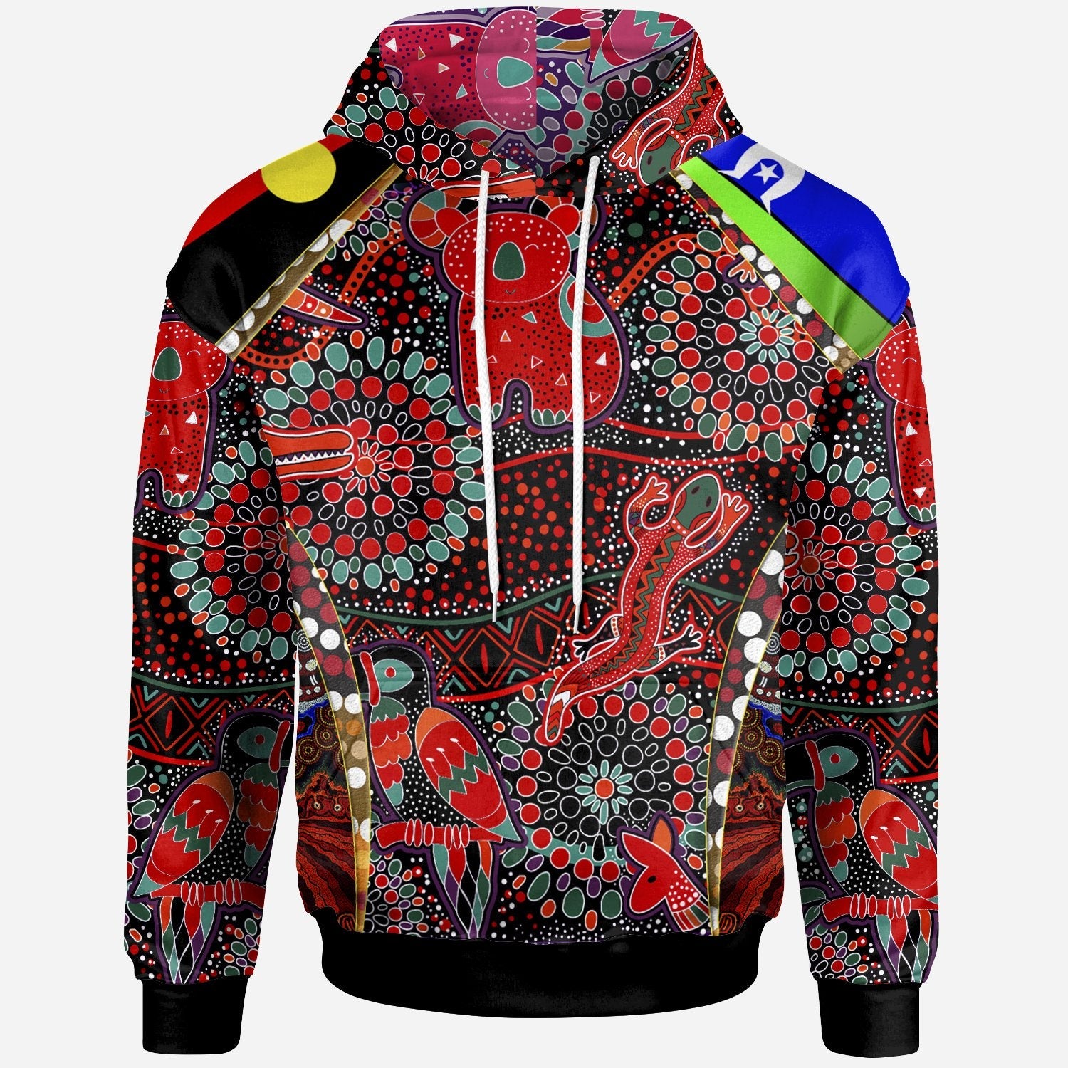 Hoodie - Aboriginal Animal and Dot Pattern - Unisex - Vibe Hoodie Shop