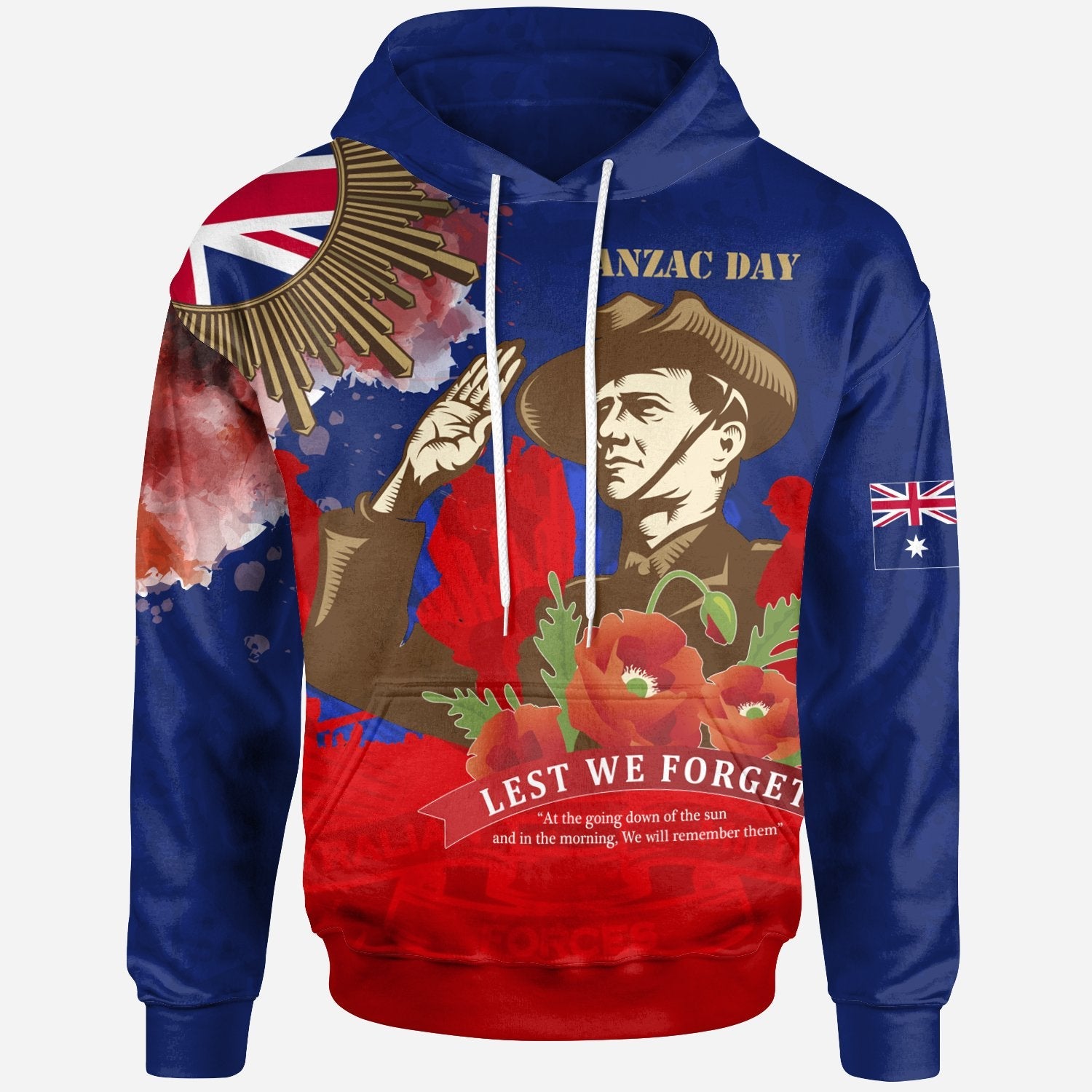 Hoodie - AANZAC Australia Remember Them - Vibe Hoodie Shop