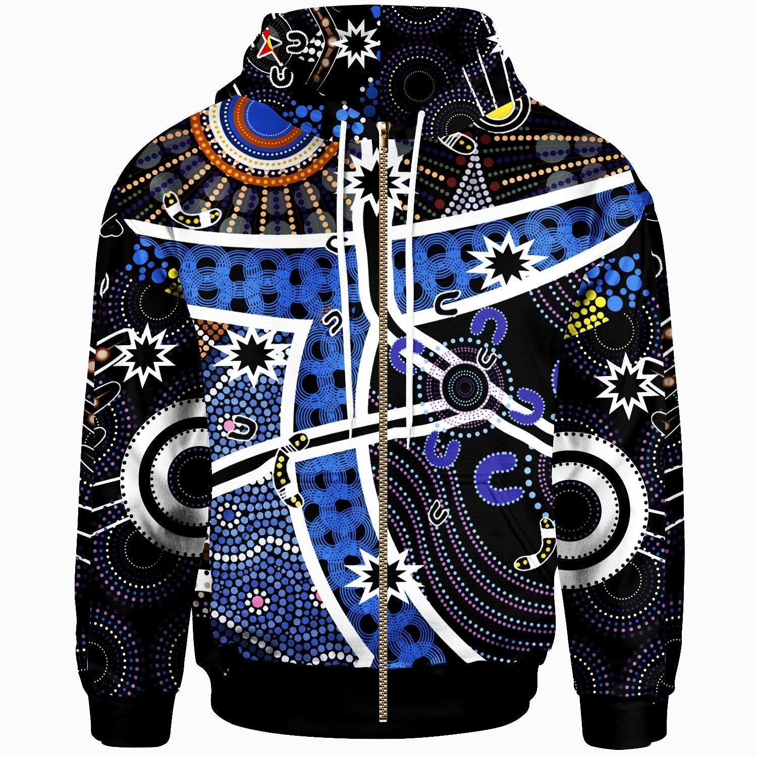 Aboriginal Zip Up Hoodie - Aboriginal River Star - Vibe Hoodie Shop