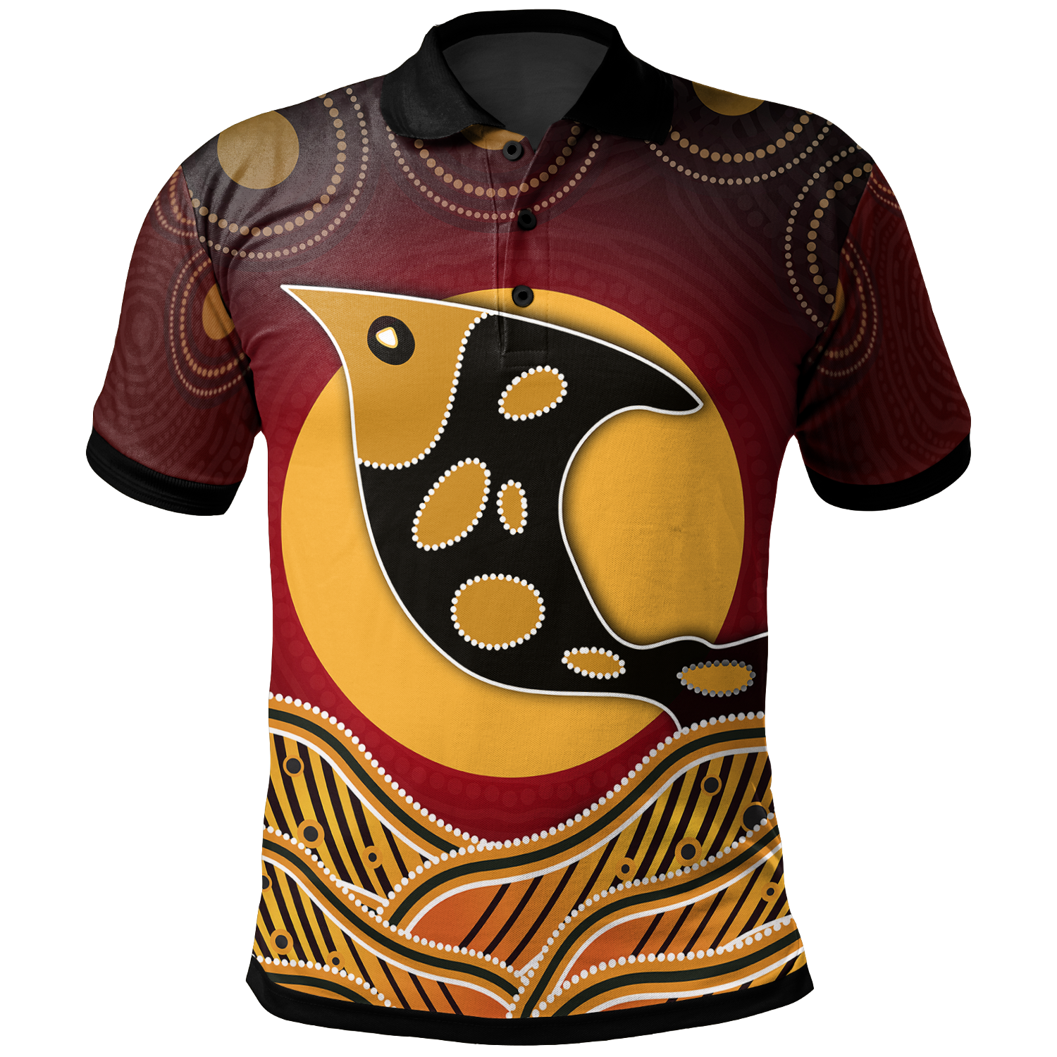 Polo Shirt - Aboriginal Dot Patterns Fish - Vibe Hoodie Shop